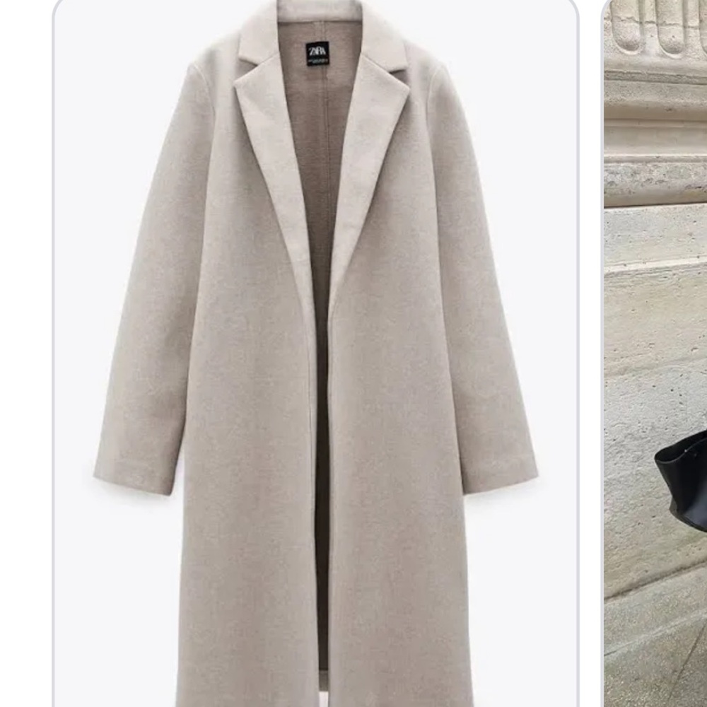 Zara Light Tan Overcoat size small